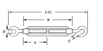 Turnbuckle Stainless Steel European Type Open Body Turnbuckle for Lifting