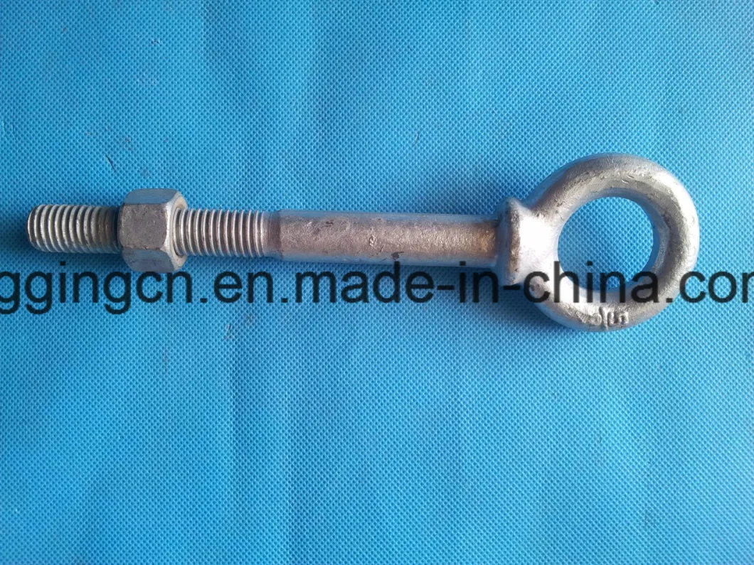 Long Screw Eye Bolt G291 with Regular Nut HDG