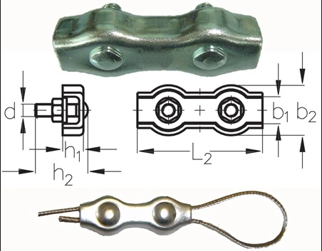 Stainless Steel Doublex Wire Rope Clip with Cable Clamp Double Bolt