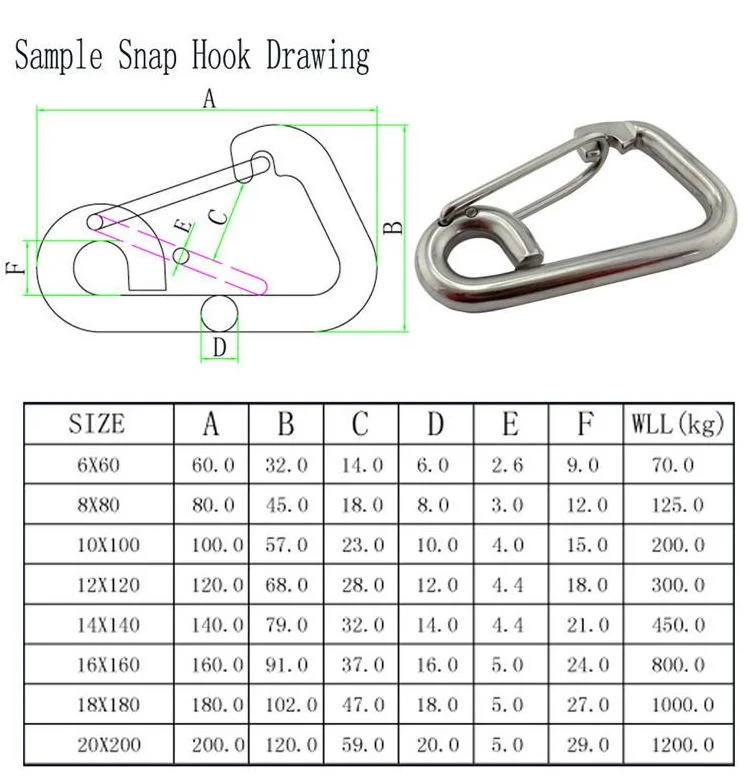 Snap Hook Simplex SS304 /316 with Eye in Hot Sale