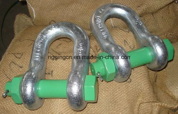 Marine Hardware Screw Pin Dee Shackle G-2150 High Strength Forged Galvanized Alloy Steel Bolt Safety