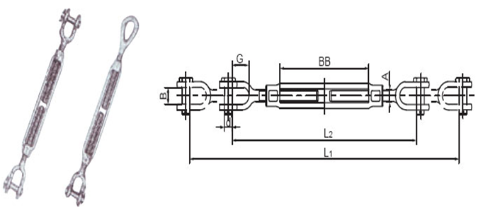 Turnbuckle Forged Us Type in Good Quality Stainless Steel 316L