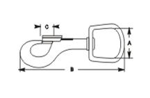 Single Head Key Snap Swivel Hook in Ss316