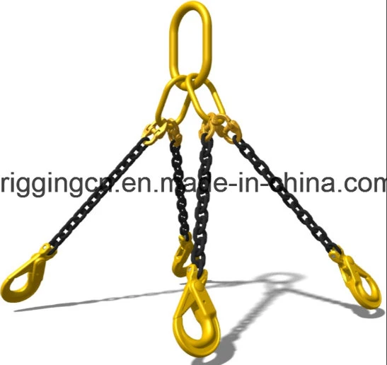 8mm 4 Leg Lifting Chain Sling with 2.3m 4.2 Ton Clevis Sing Hook